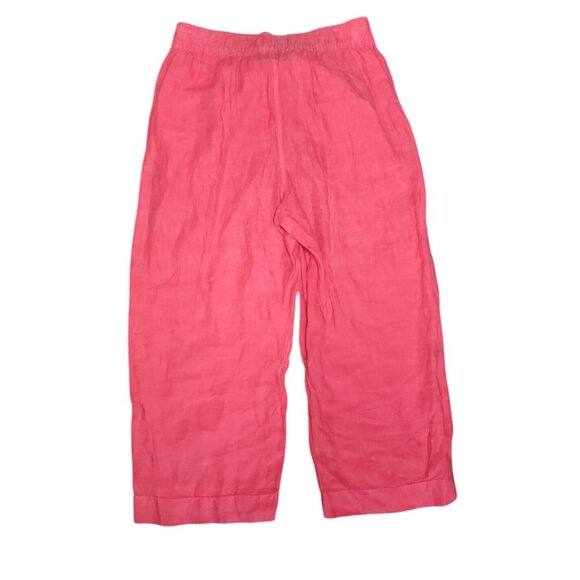 Tahari Pants Womens Size L Large Solid All Pink Pull On w Pockets 100% Linen - Picture 4 of 4